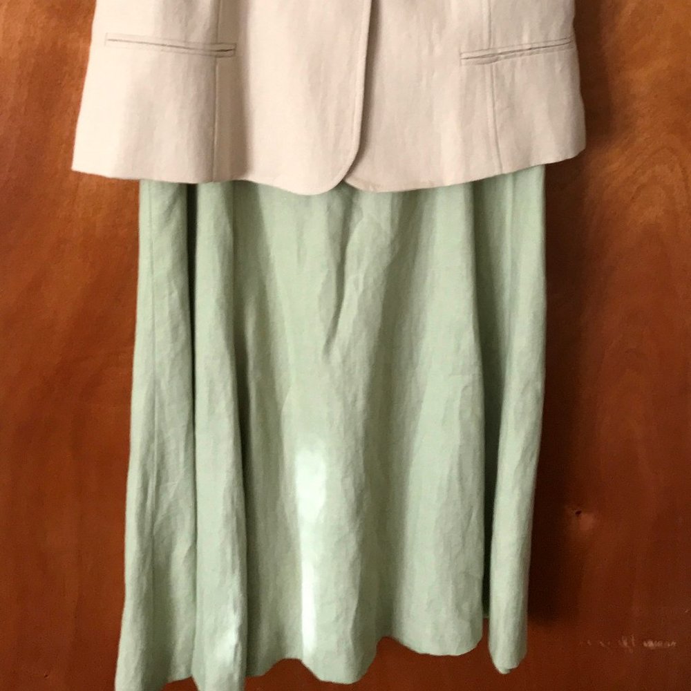 Neiman Marcus 100%Linen(Women's) S 14 Two Piece Verbina/Gpld Semi Formal Dress